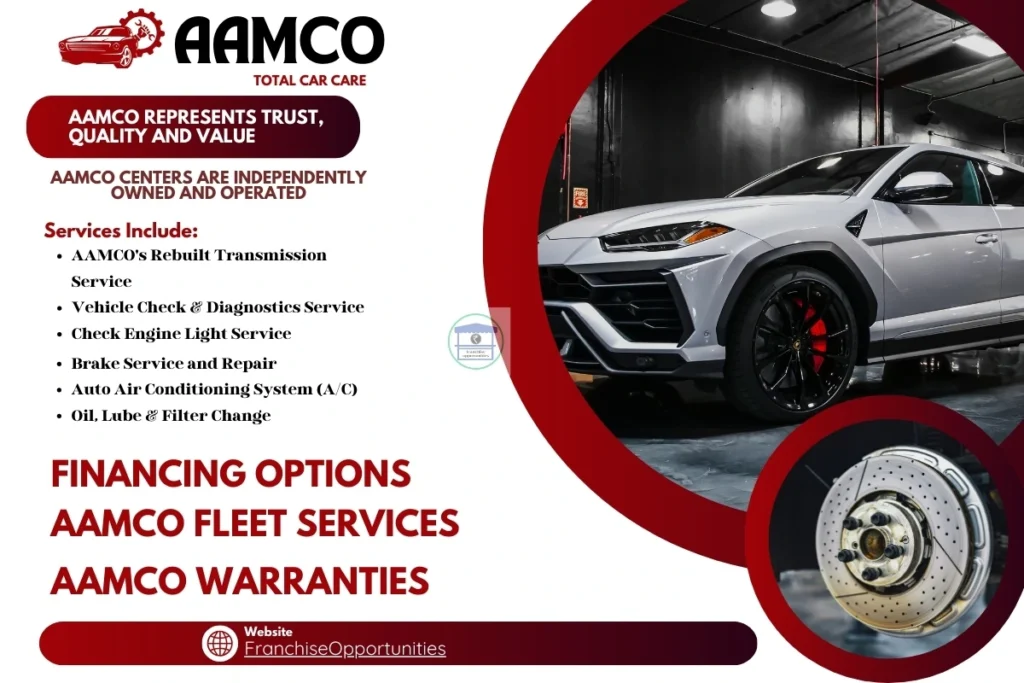 AAMCO center with a mechanic working under the hood of a car