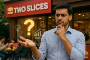 Exterior view of a Balaji Two Slice outlet in Gujarat, showing branding and storefront signage – franchise opportunity 2025
