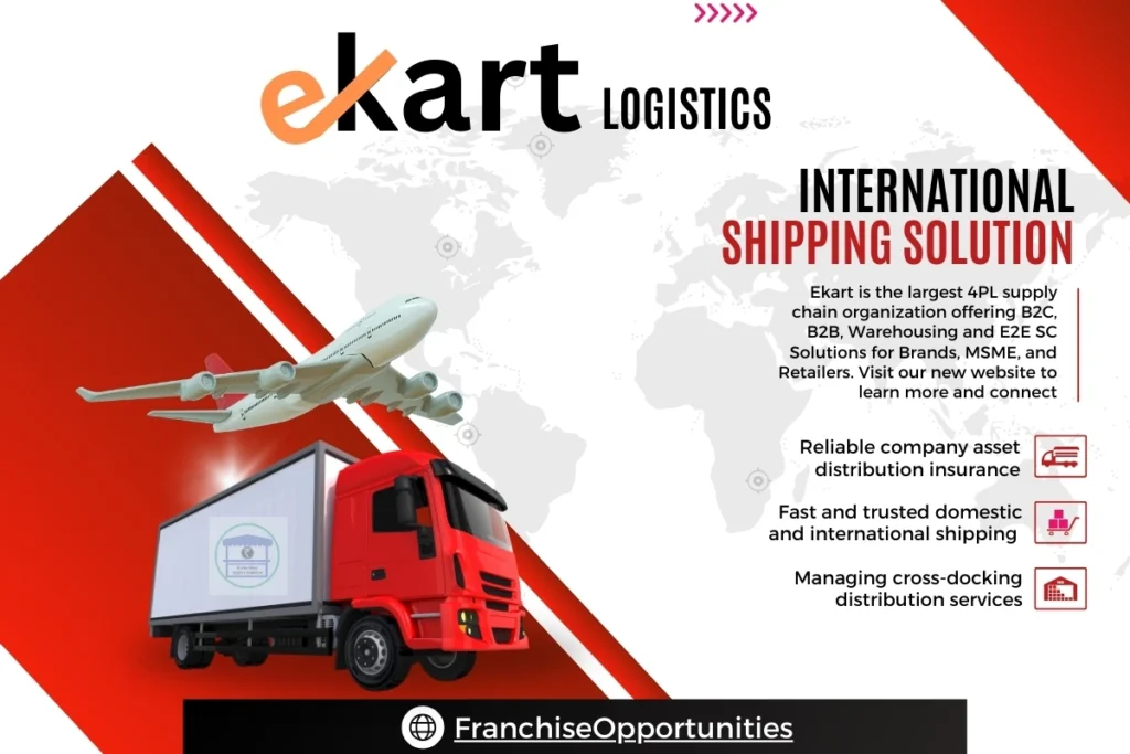 Ekart delivery van parked outside a logistics hub