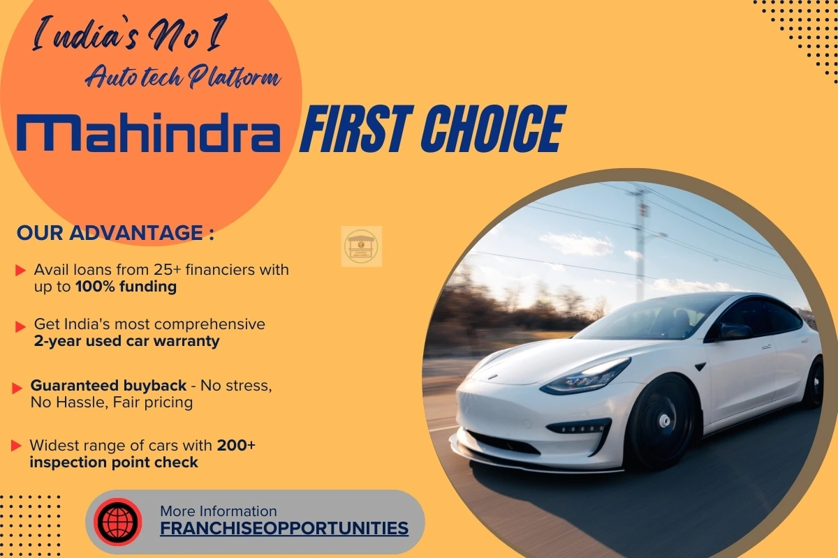 A Mahindra First Choice showroom displaying certified pre-owned vehicles.