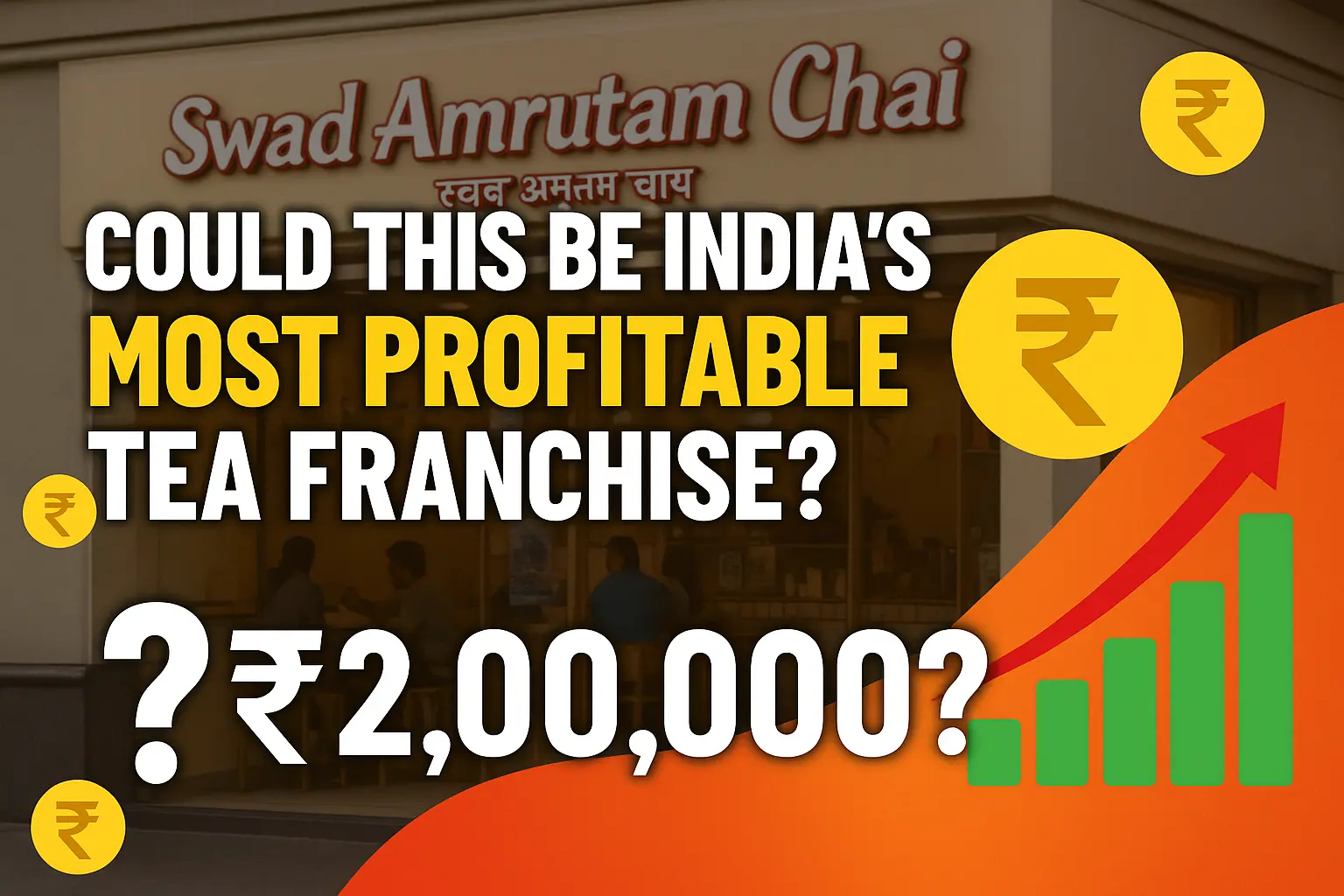 Swad Amrutam Chai franchise outlet with customers enjoying tea