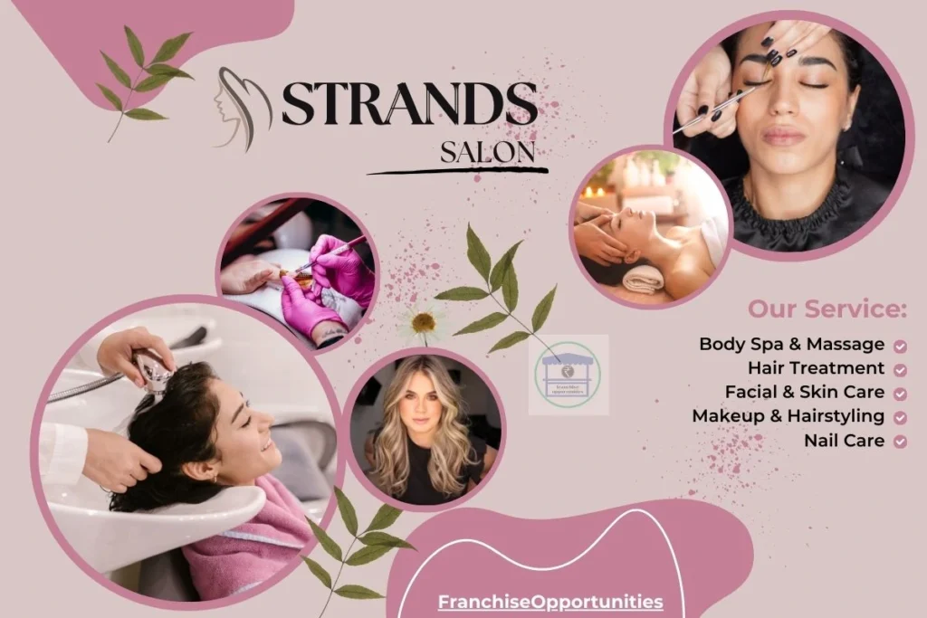 : A Strands Salon showcasing high-quality beauty services and products.