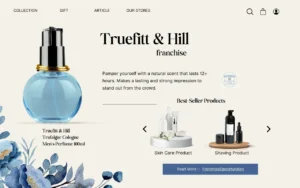Elegant salon setup of a Truefitt & Hill franchise with stylish chairs and grooming tools