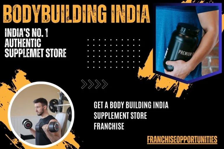 A Body Building India Franchise retail outlet showcasing fitness supplements.