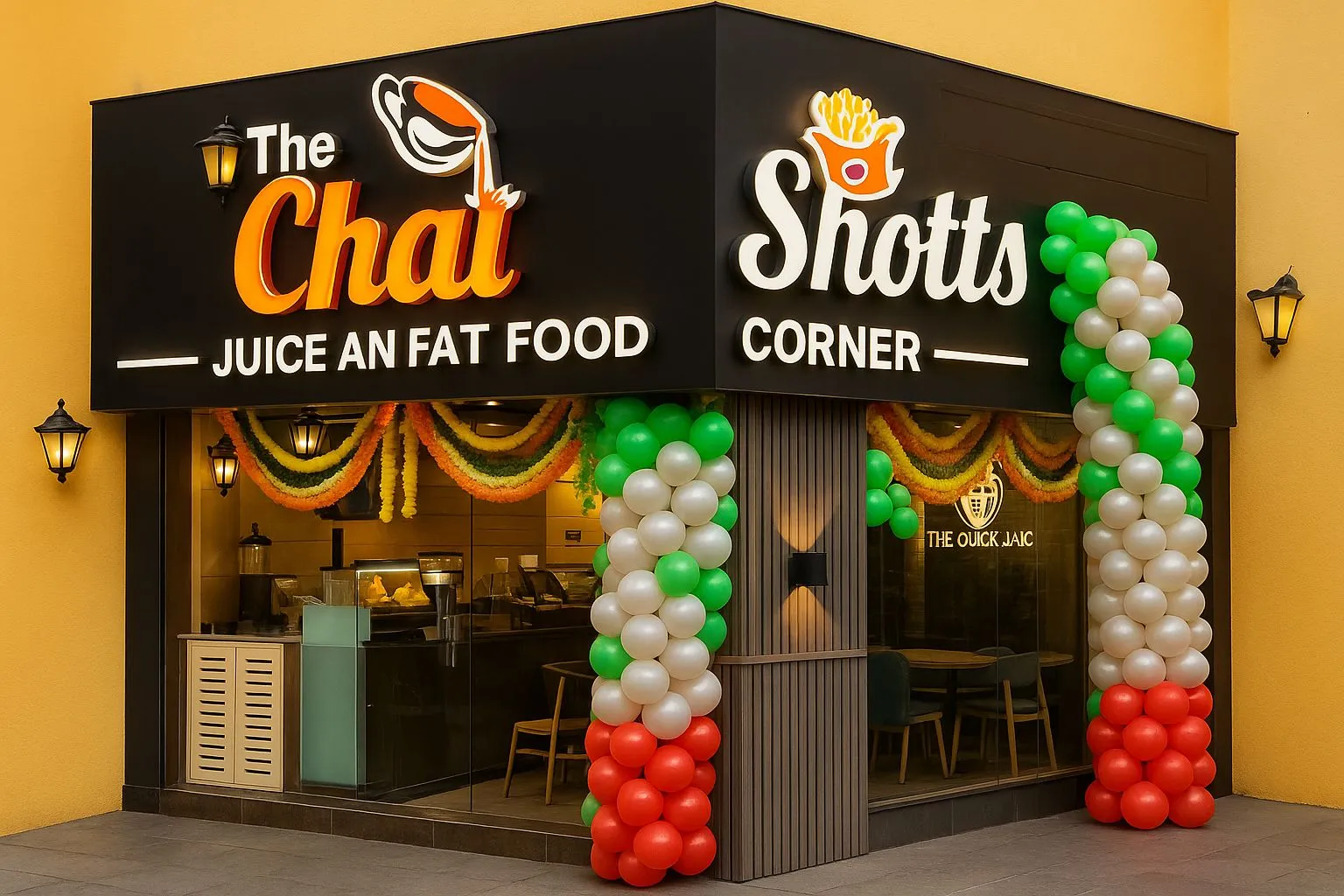 Chai Shotts franchise café in India serving premium tea, snacks, and waffles in a cozy, modern setting.