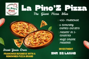 La Pino'z Franchise outlet front view with pizza branding