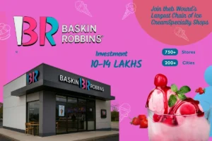 Baskin Robbins franchise outlet in India showcasing colorful ice cream display and branding