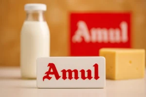 Amul franchise products including milk and cheese with Amul branding