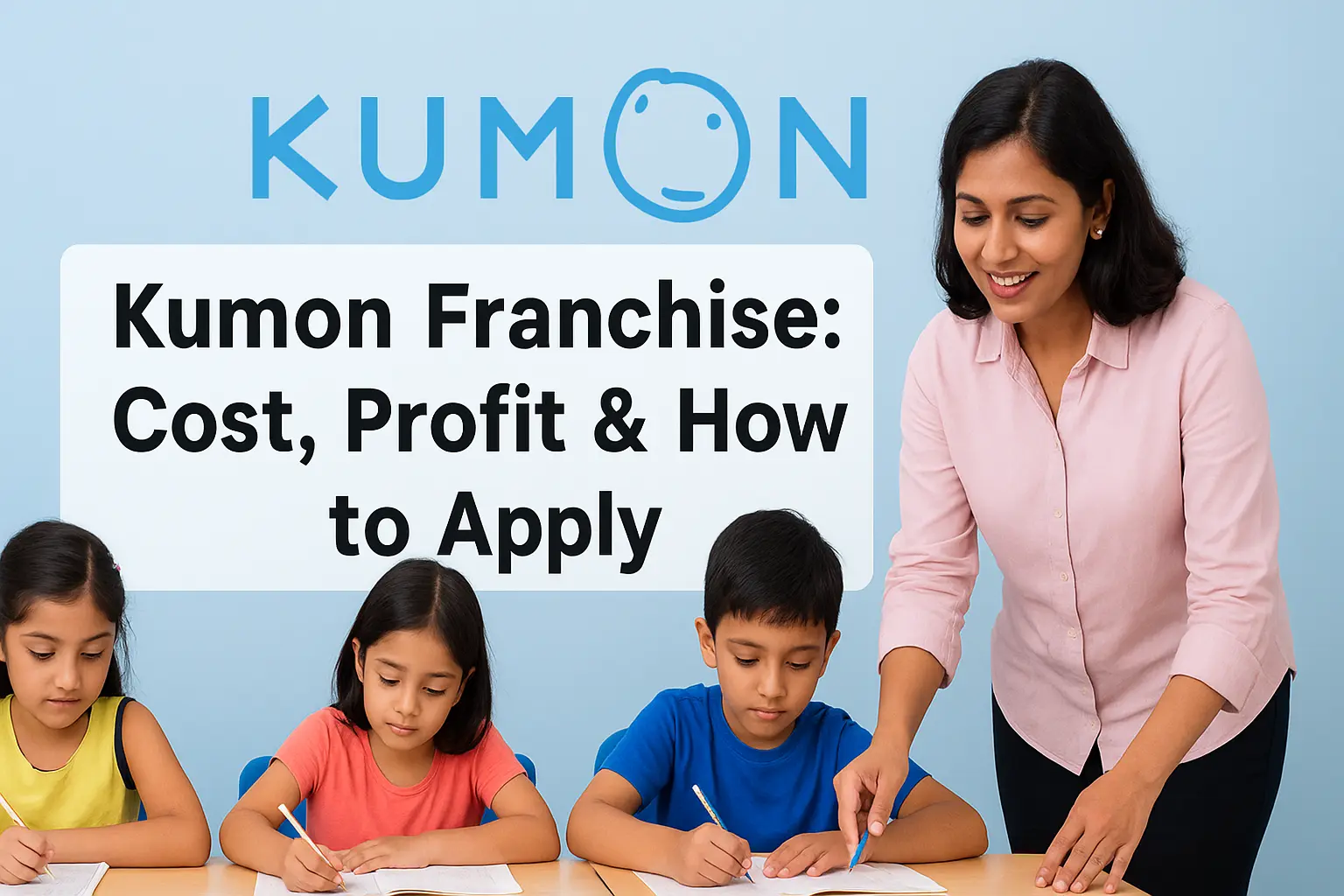Kumon Franchise instructor teaching children inside a classroom