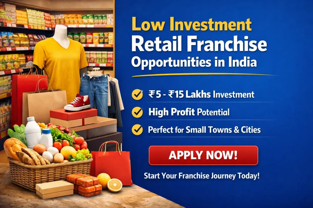 Low investment retail franchise opportunities in India with grocery and clothing store business model