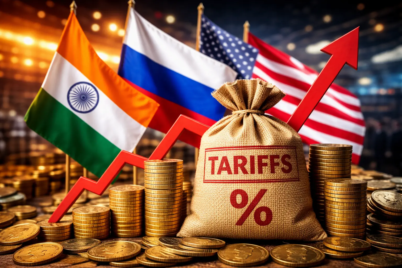 500 percent tariffs on India showing trade tension between India Russia and global markets