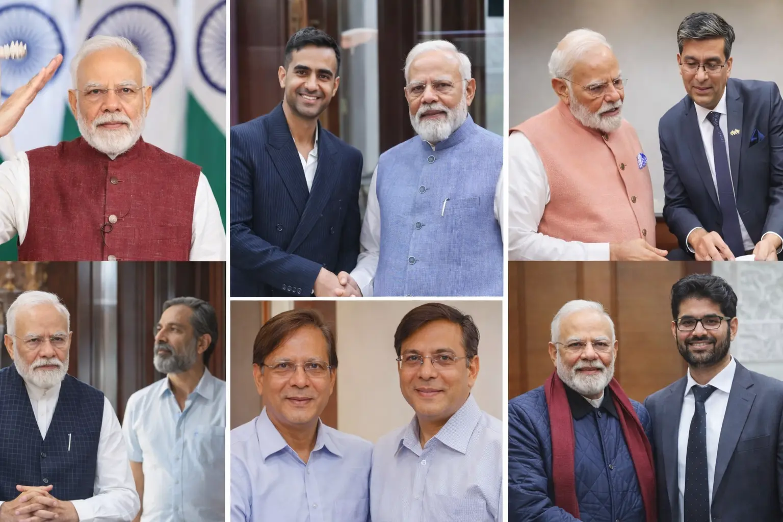 Indian Prime Minister Narendra Modi meeting and interacting with top Indian startup founders who gained national attention in 2025