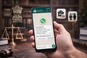 Nyaya Setu government chatbot providing free legal help on WhatsApp for property and divorce cases in India