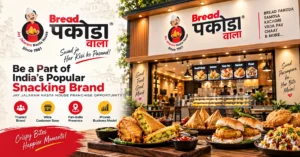 Bread Pakodawala franchise counter serving freshly fried bread pakoda and Indian street-food snacks