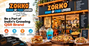ZORKO vegetarian fast-food franchise outlet serving burgers, pizza, wraps and beverages in India