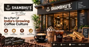 Shambhu’s Coffee Bar café serving cold coffee and snacks, representing the Shambhu’s Coffee Bar franchise opportunity in India