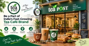 Tea Post café outlet serving chai and Indian snacks, representing the Tea Post franchise opportunity in India